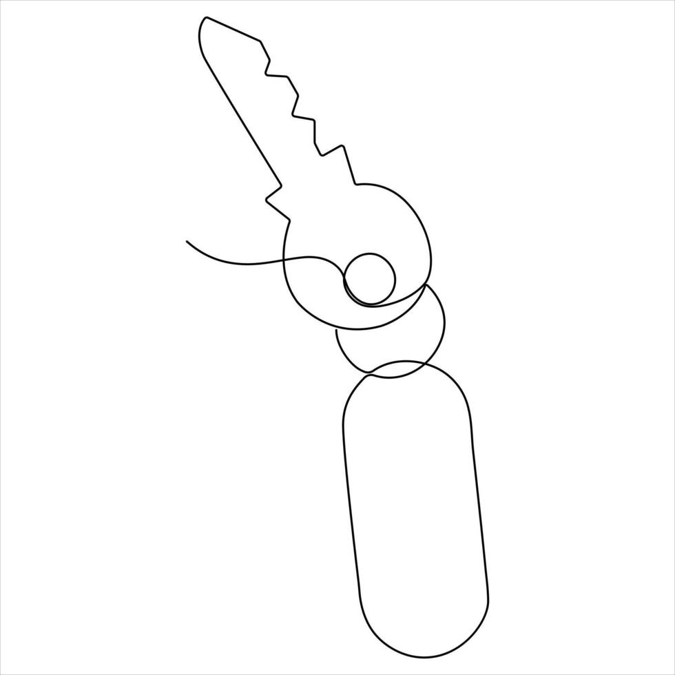 Key background continuous single line drawing of key key line outline vector