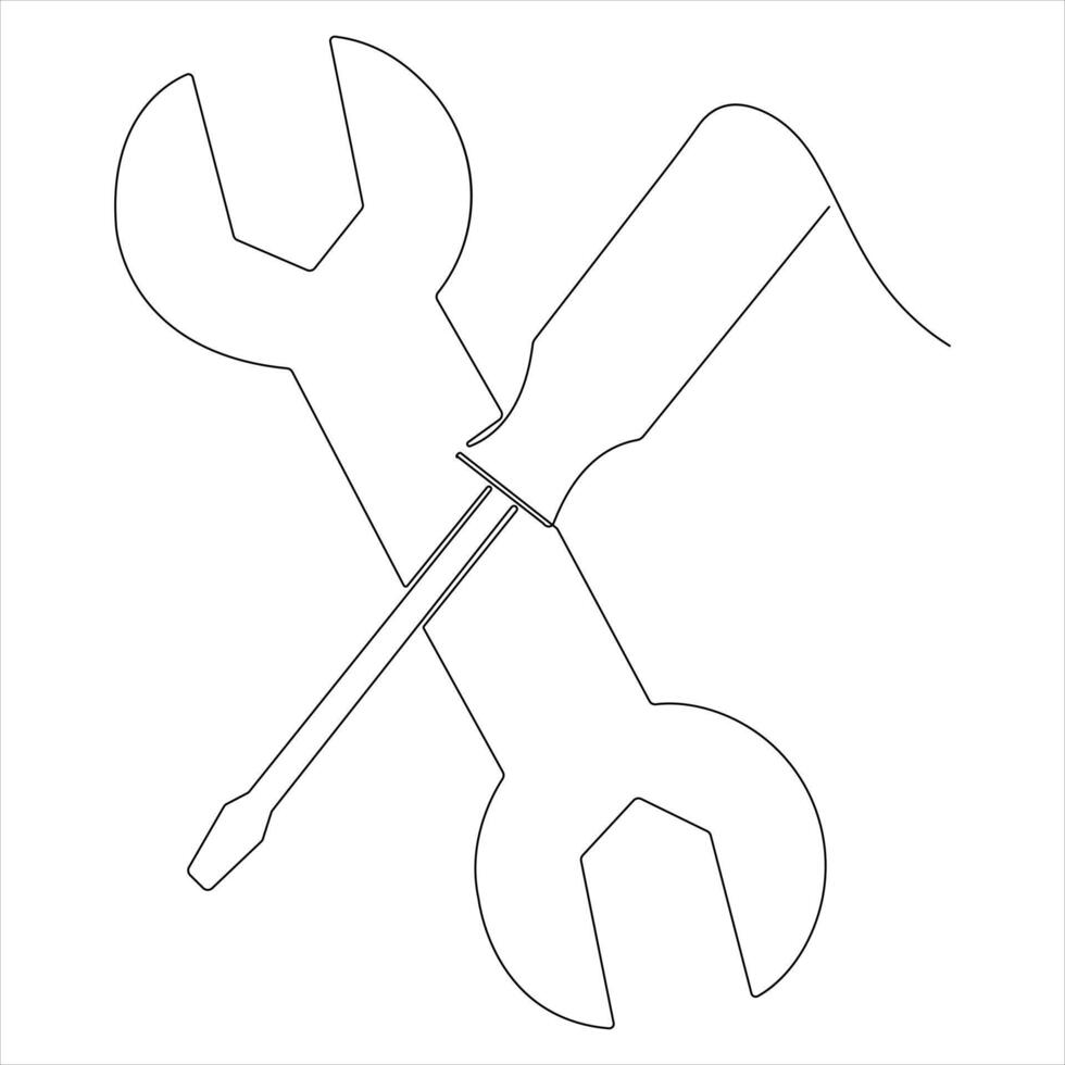 Continuous one line drawing of International labour day out line style illustration vector