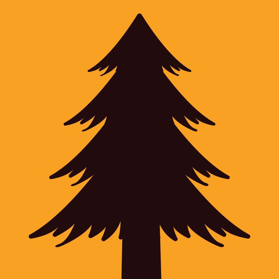 A pine tree on an orange background vector