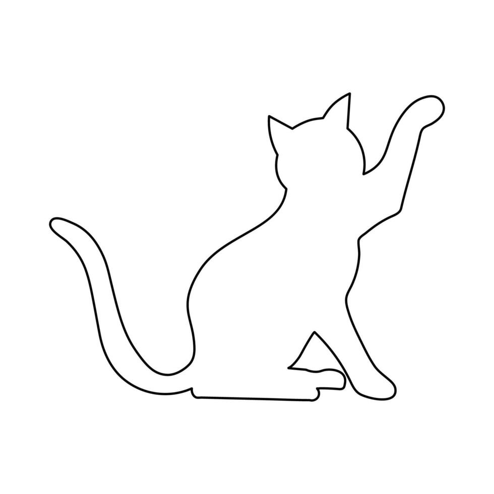Cat Continuous one line art drawing vector