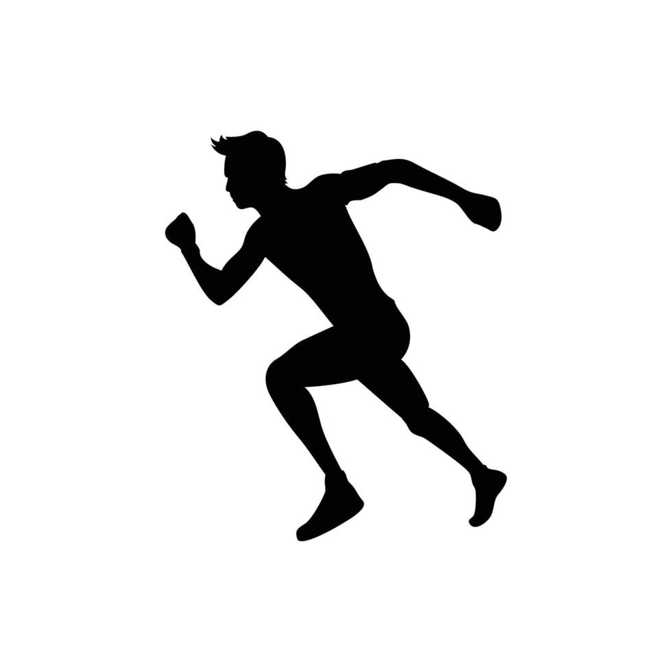 Running man silhouette Flat vector