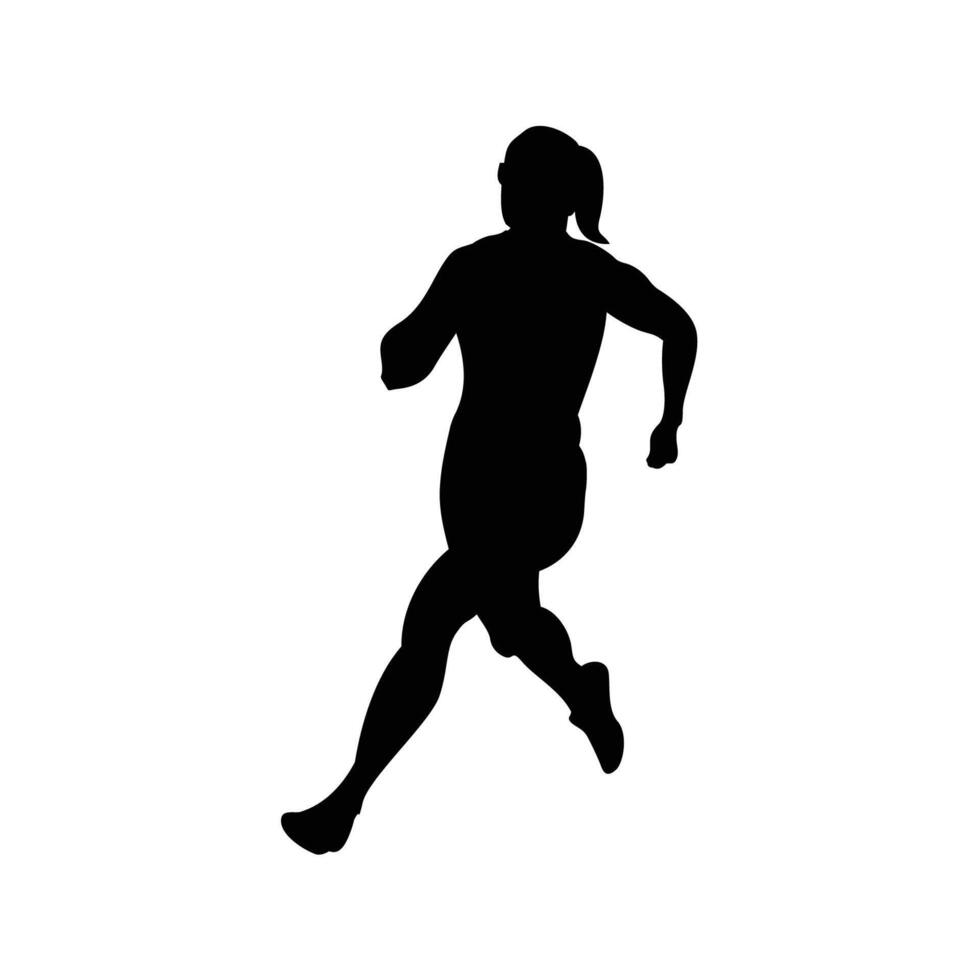 woman running silhouette vector