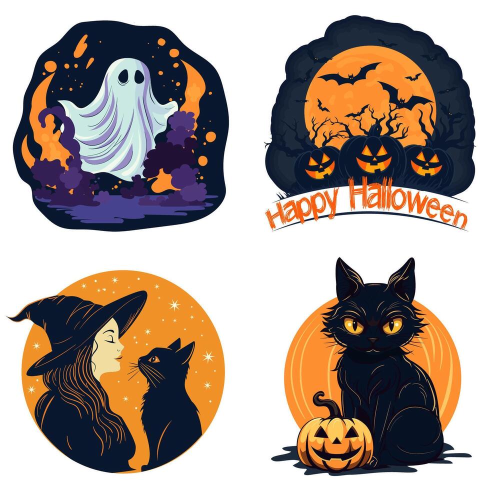 Set of image on the theme of Halloween vector