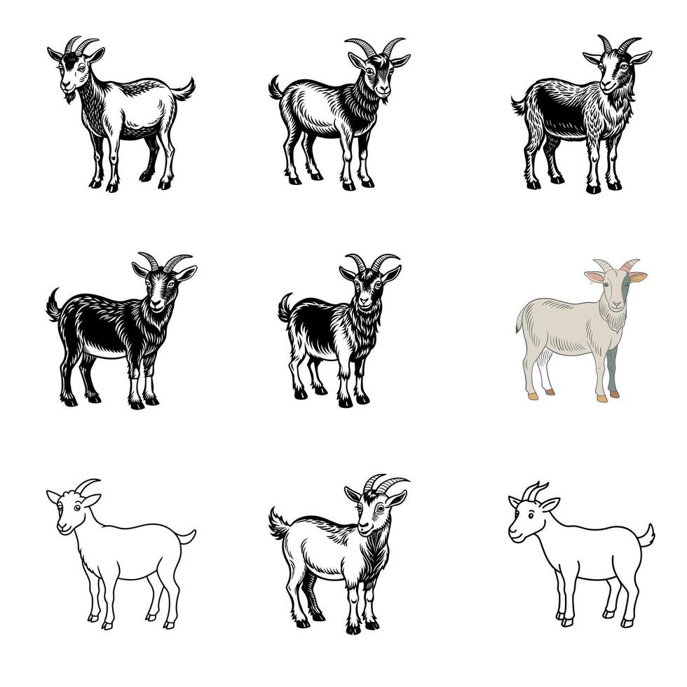 The Nimble Goat Life in the Barnyard vector