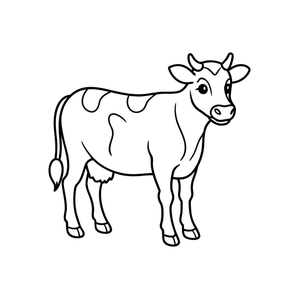 Hooves and Meadows The Life of a Farm Cow vector