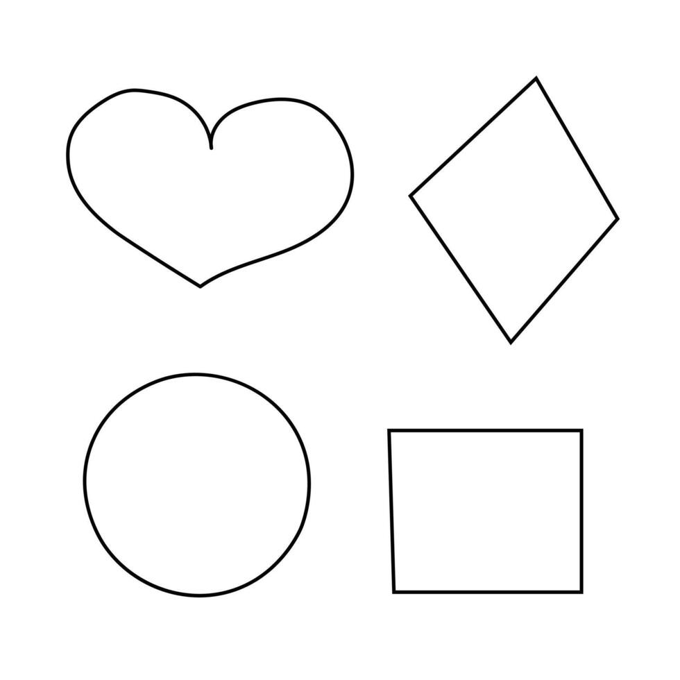 Geometric doodle simple shapes frames or element vector