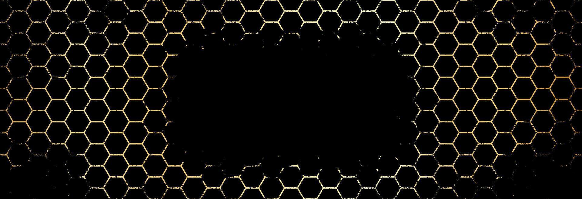 Golden hexagon abstract background. vector
