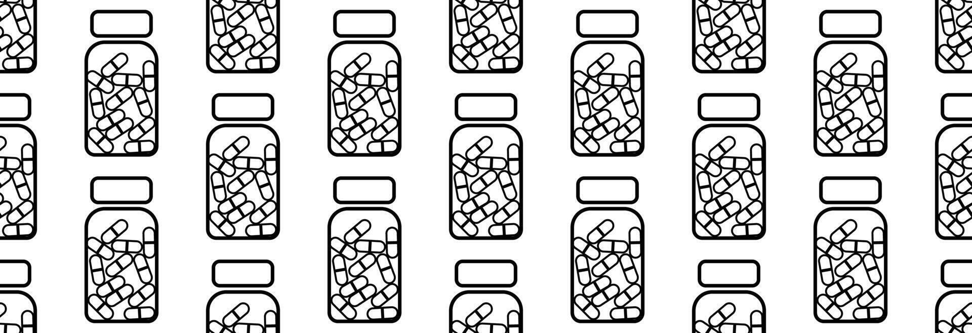 Banner bottle of medicine. vector