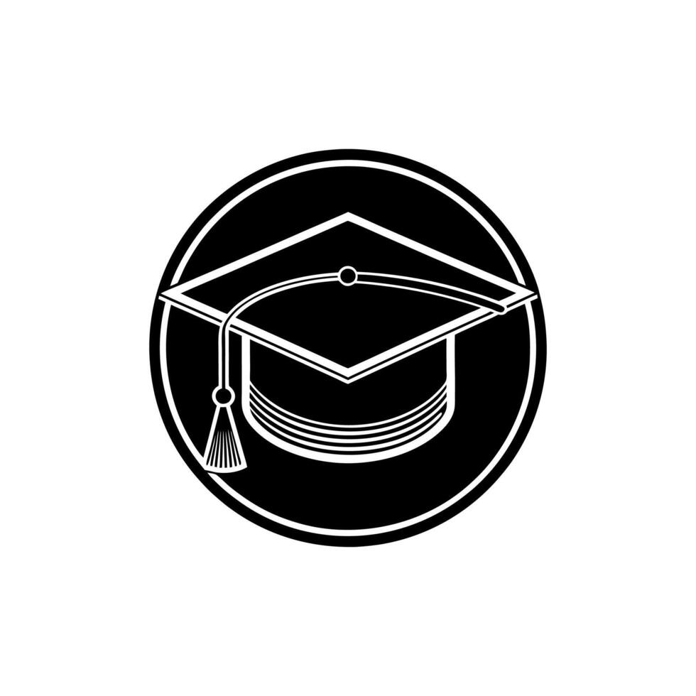 attractive graduation cap icon vector