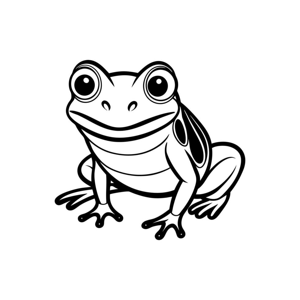 Frogs in Cute Art Design vector