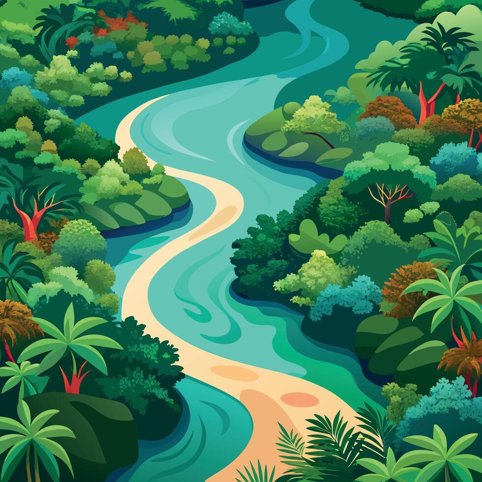 Layered Jungle A Rainforest Scene vector