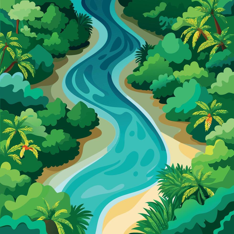 Serene Layers of the Rainforest vector