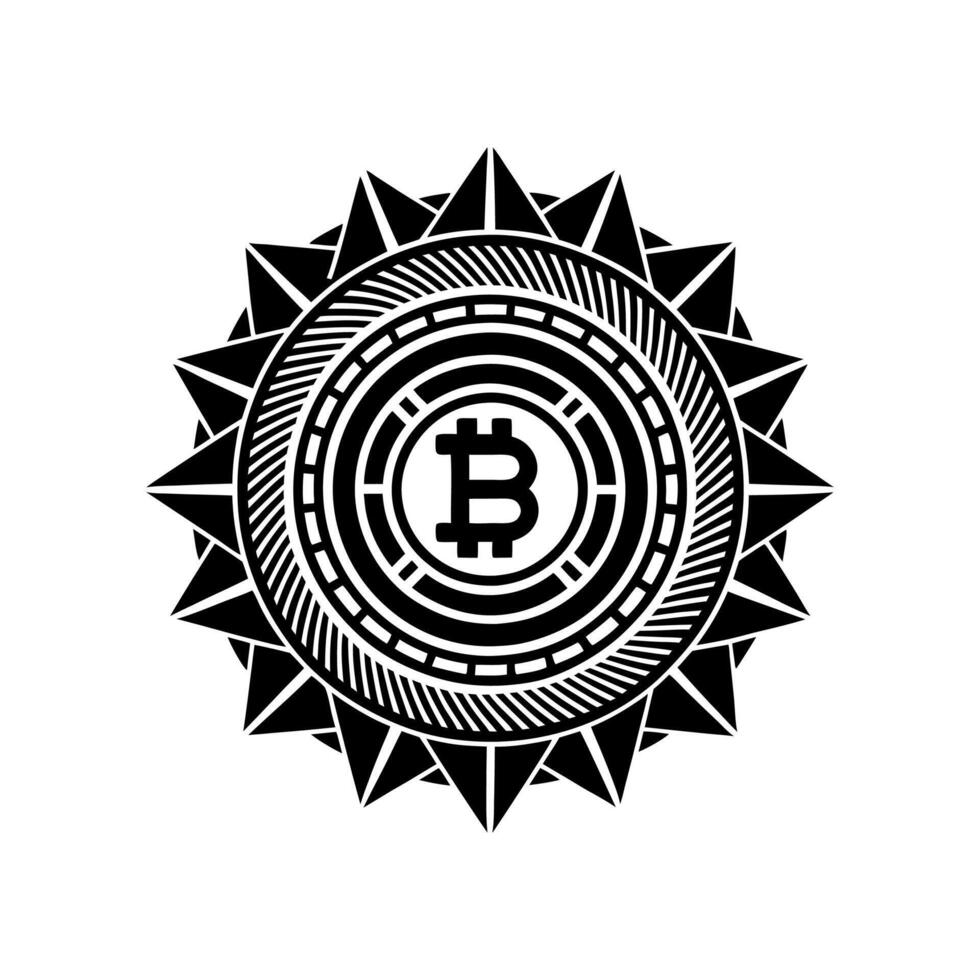 Cryptocurrency Symbols in Art vector
