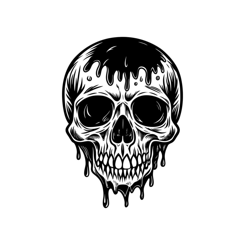 Dripping Skull Silhouette in Art vector