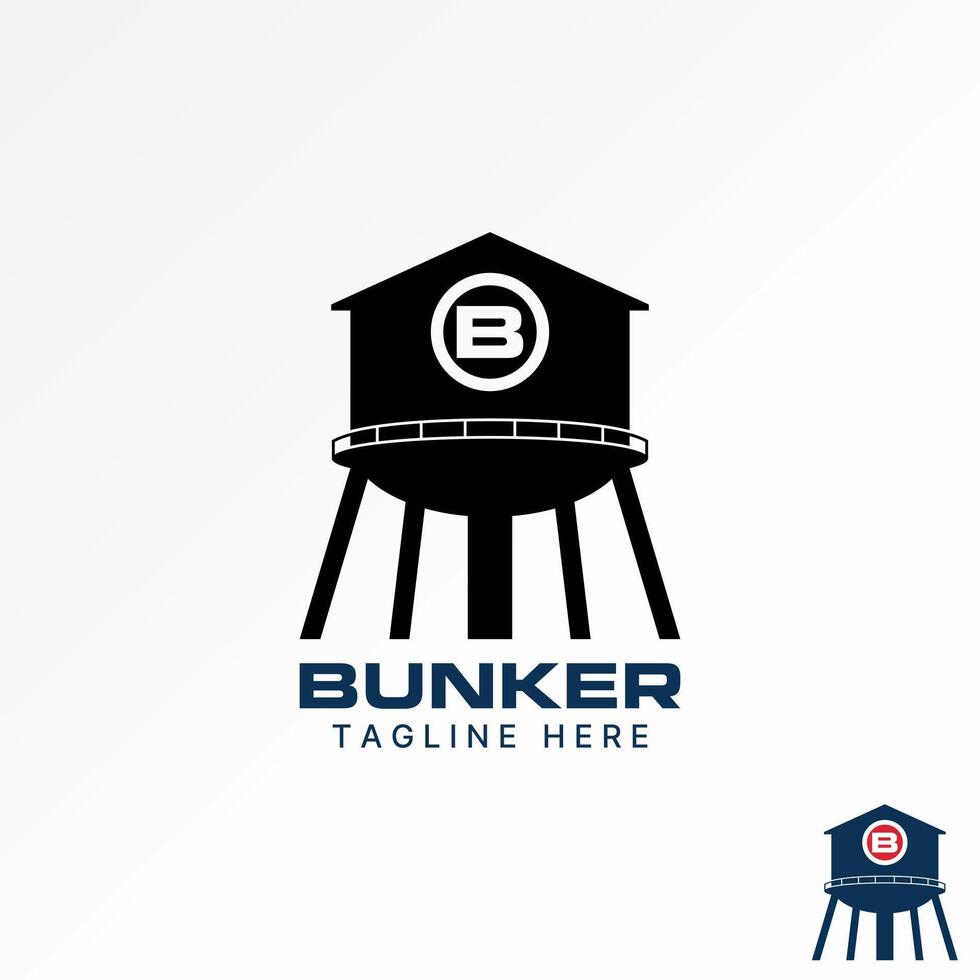 Logo design graphic concept abstract creative premium stock storage tank bunker water tower. Related to home property house structure building vector