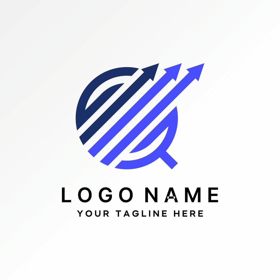 Logo design graphic concept creative premium stock initial line GQ or G font three arrows tranding increase. Related monogram typography brand vector