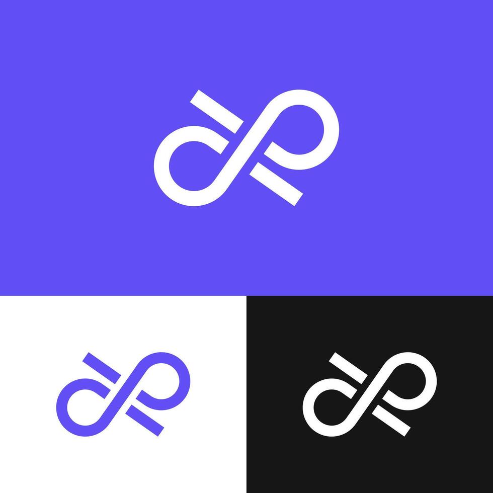 Infinity logo design inspiration with a unique and creative AR touch vector