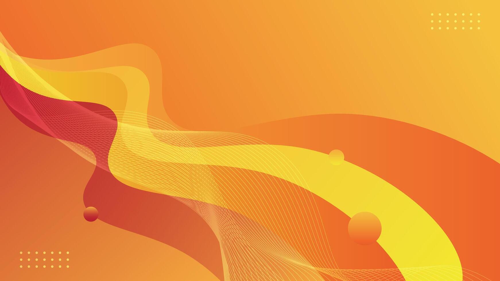 Orange background with bubbles and waves. Orange liquid abstract background with modern flow style. Suitable for presentation, promotion, decoration, cover, banner or poster needs. vector