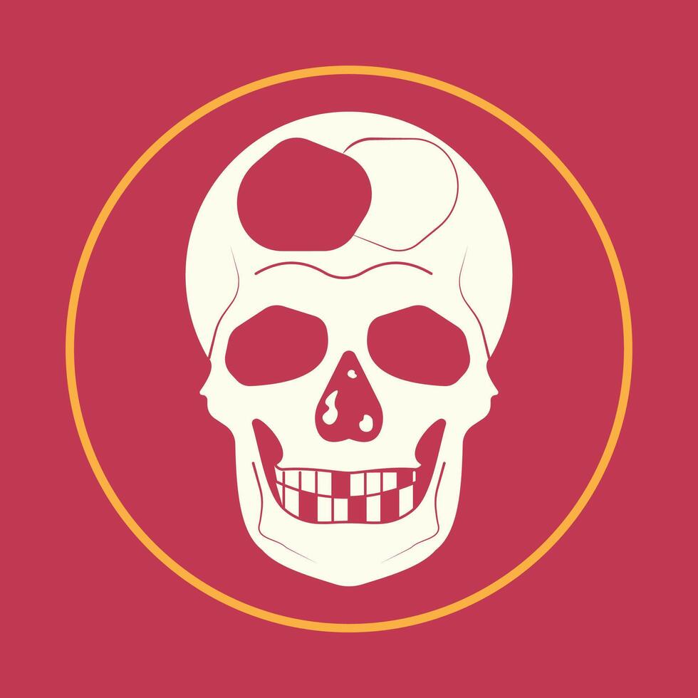 Skull trendy icon fashionable abstract illustration colorful artwork lovely design vector