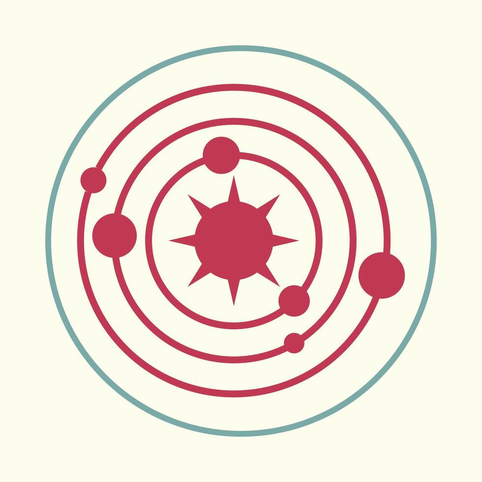Galaxy planet trendy icon courtly abstract illustration colorful artwork lovely design vector