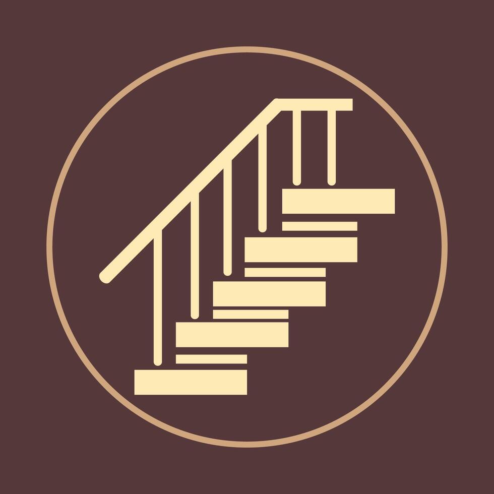 Stairs trendy icon stately abstract illustration colorful artwork lovely design vector