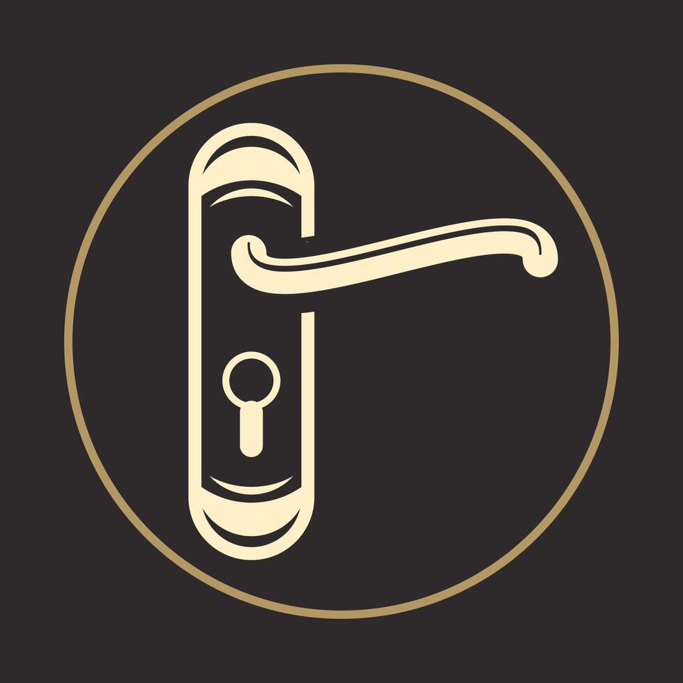 Door Handle trendy icon refined abstract illustration colorful artwork lovely design vector