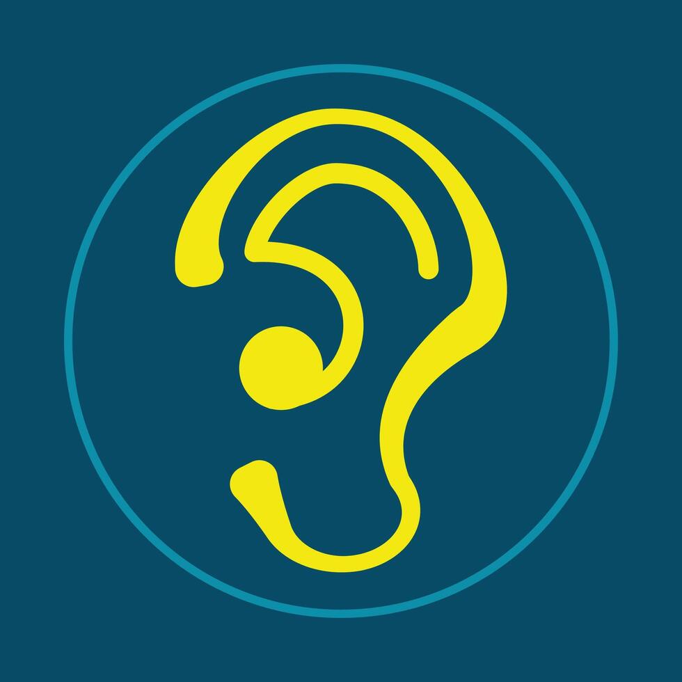 Ear trendy icon sophisticated abstract illustration colorful artwork lovely design vector