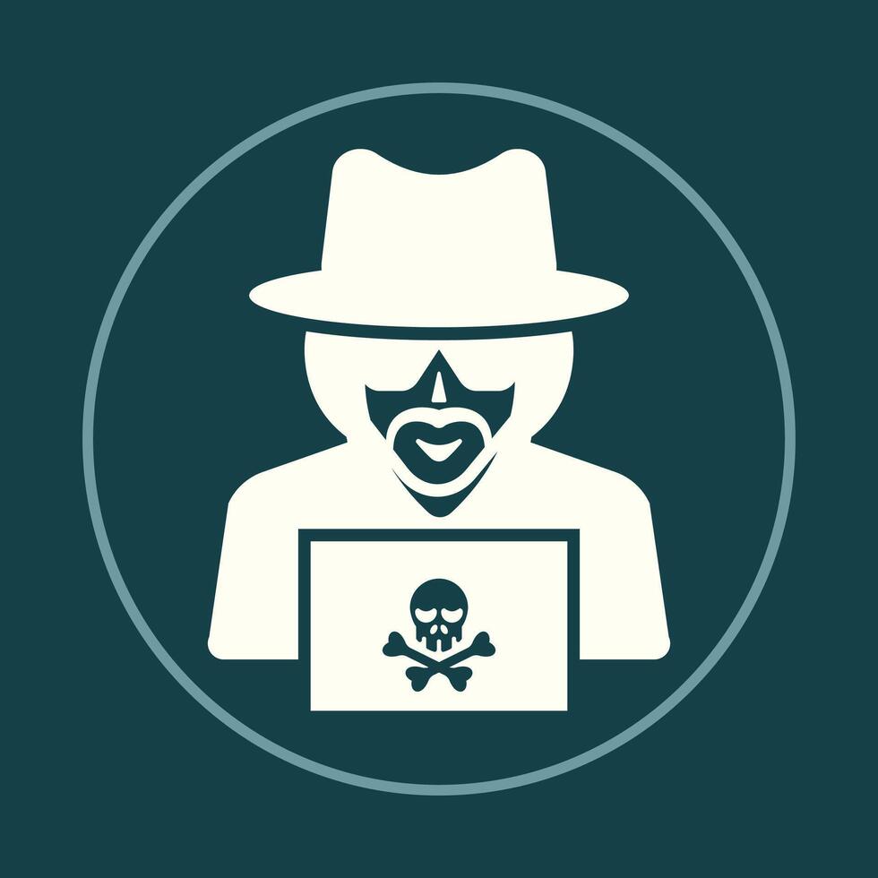 Hacker trendy icon noble abstract illustration colorful artwork lovely design vector