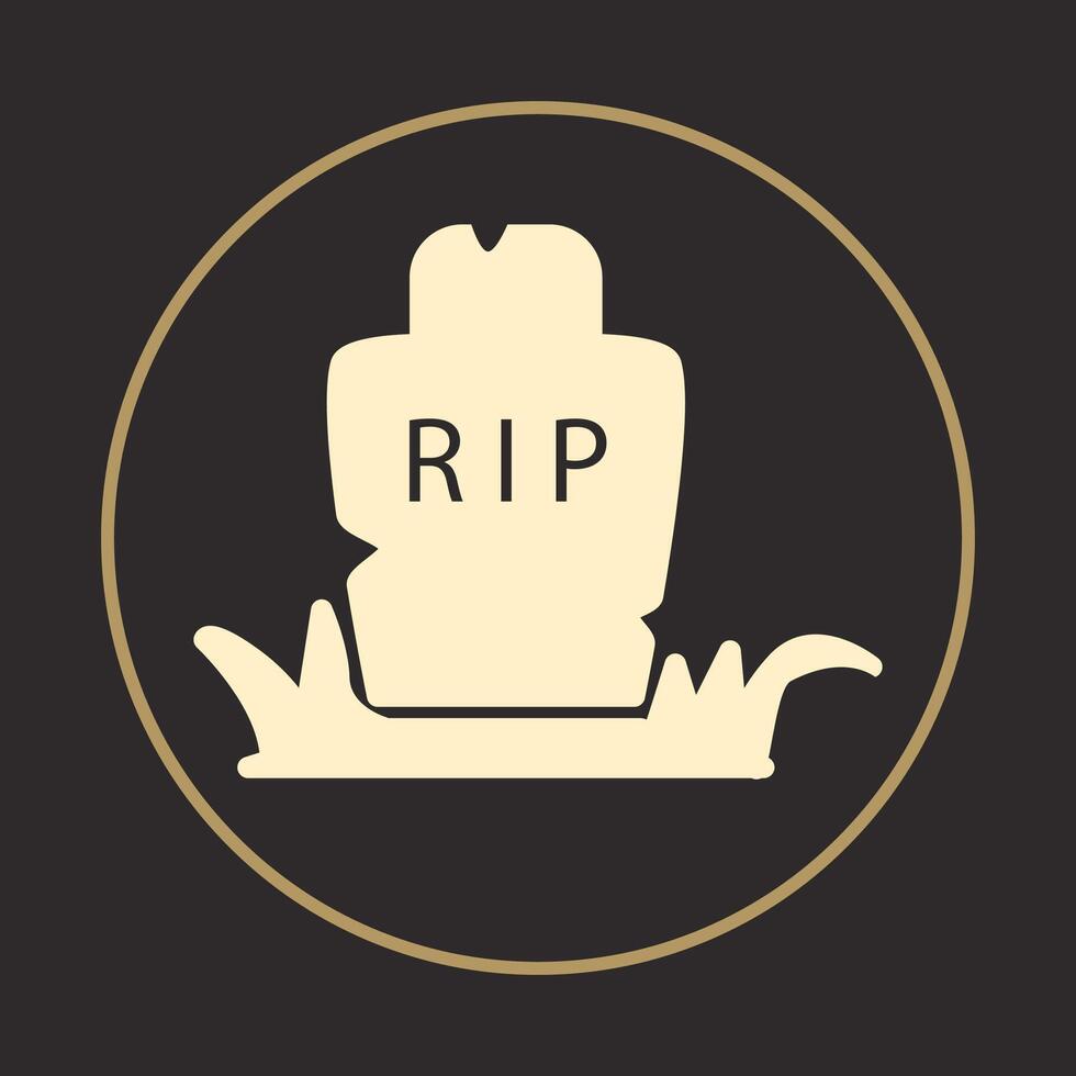 Gravestone trendy icon refined abstract illustration colorful artwork lovely design vector