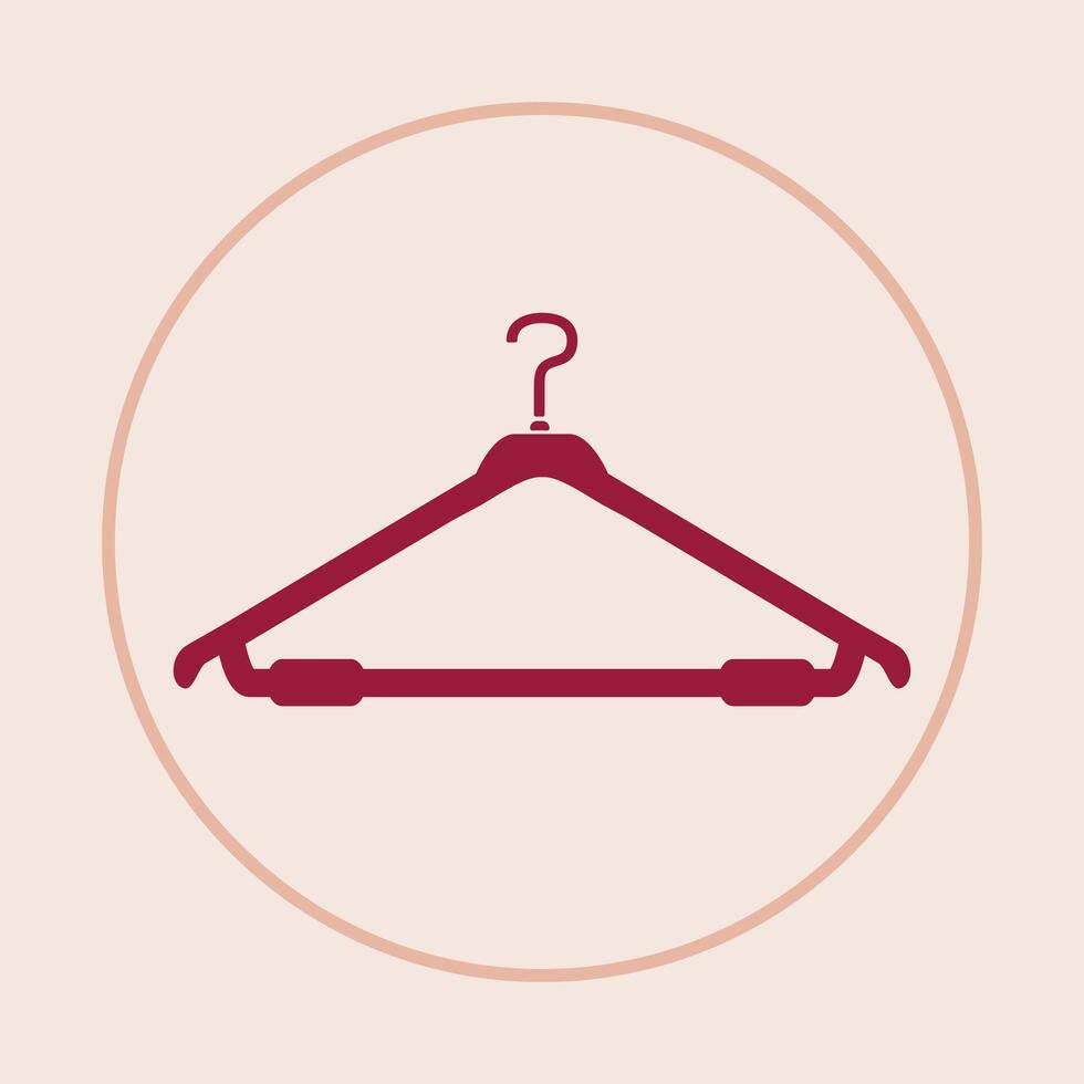Clothes hanger trendy icon gallant abstract illustration colorful artwork lovely design vector