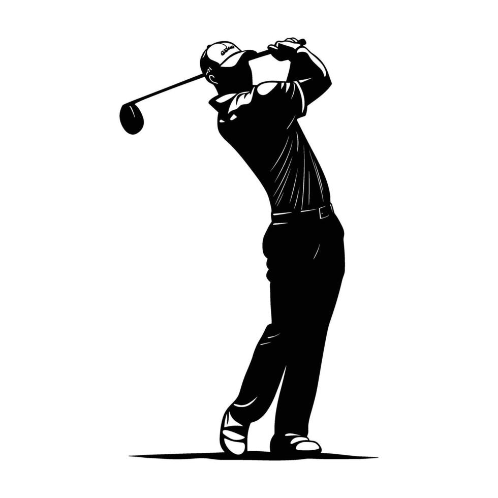golf player silhouette vector