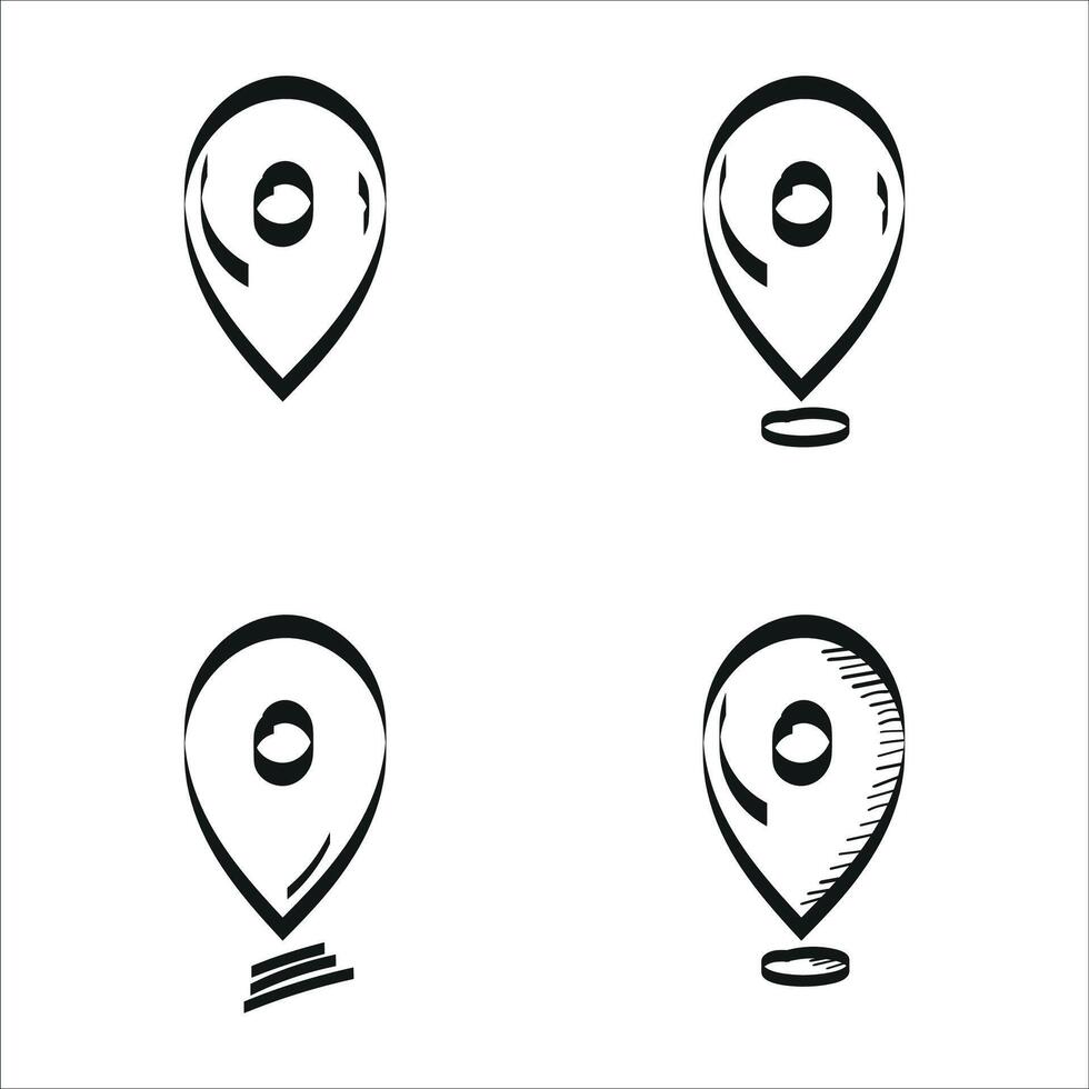 location icon illustration design, icon designed for web and app, hand drawn style design vector