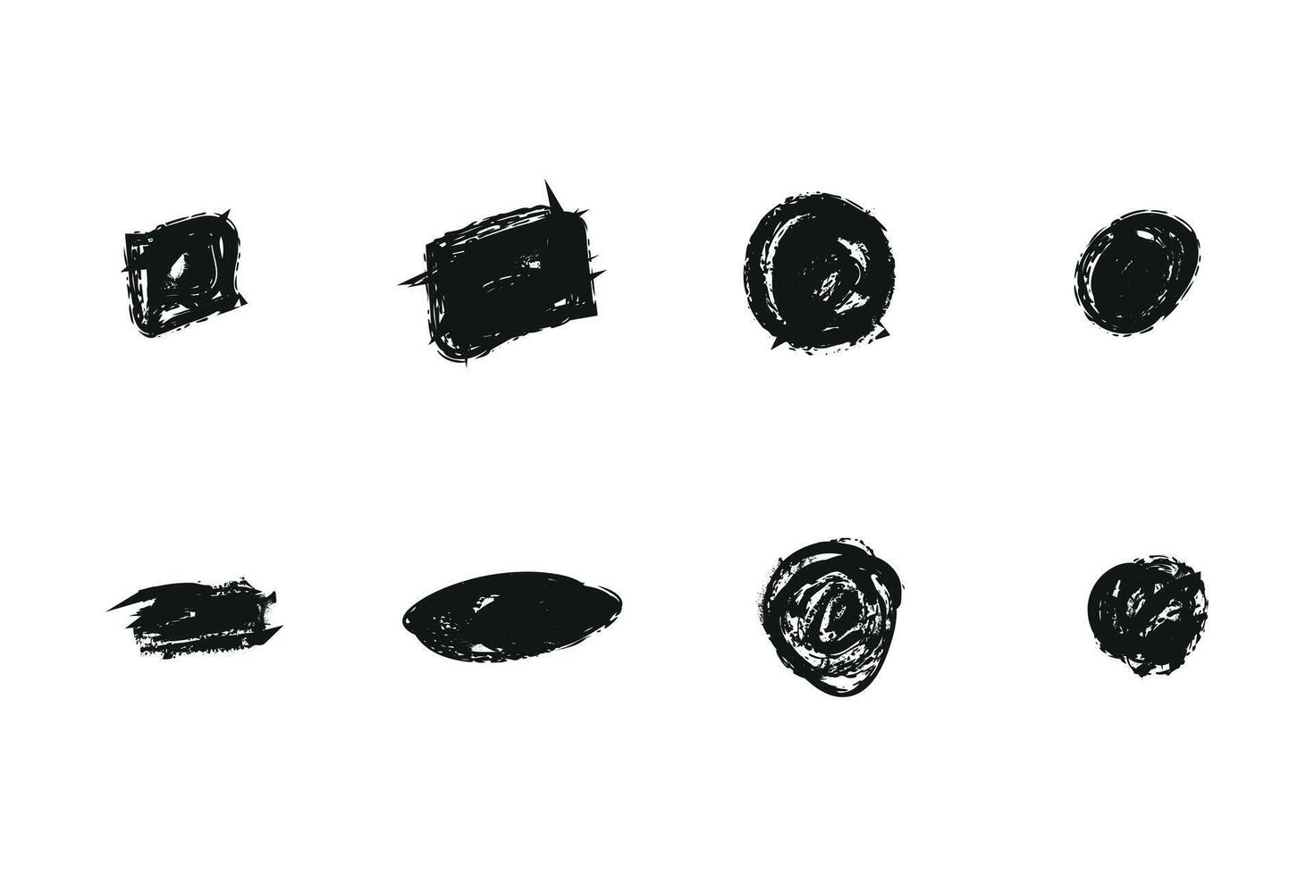 Hand drawn custom grunge brushes with rough edges, Collection of art brushes vector