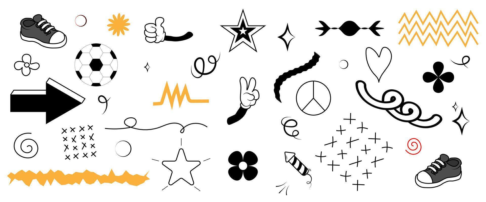 A Large Set of Hand-Drawn Images for Design vector