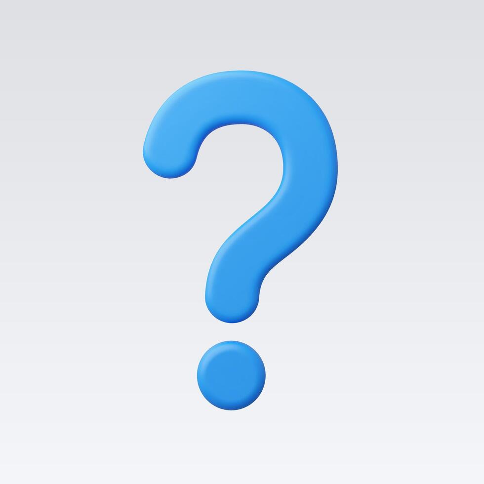 3d Realistic Question mark vector