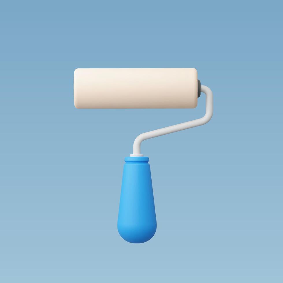 3d Realistic Paint roller vector