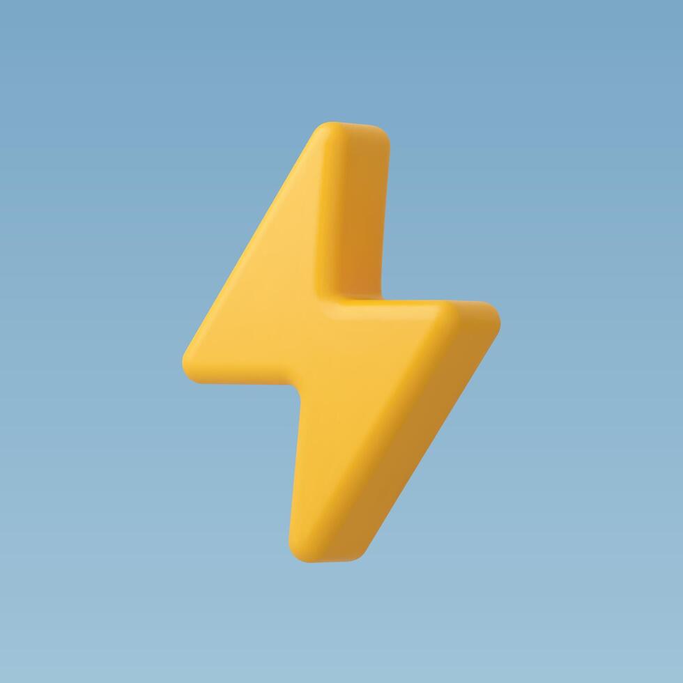 3d Lightning bolt Icon vector
