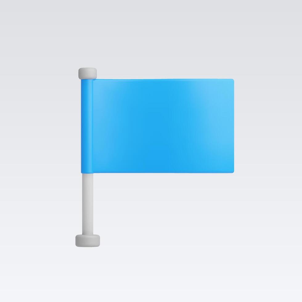 3d realistic Blue Flag icon vector
