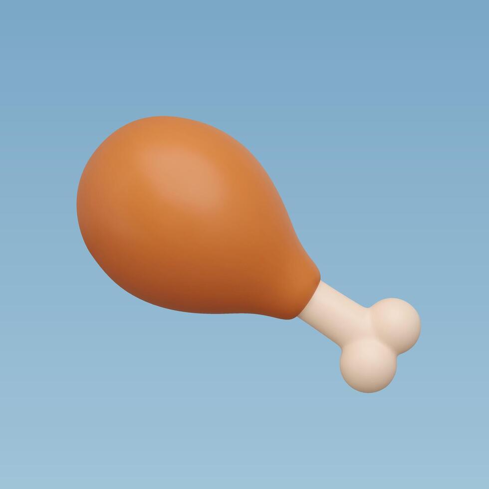 3d Realistic Fried chicken vector