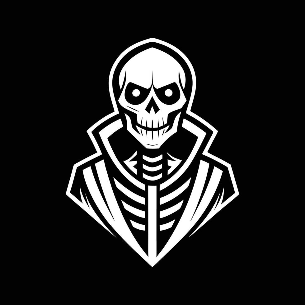 A skeleton with a black background vector