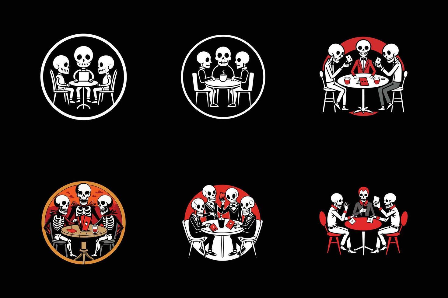 A set of four different logos for a poker game vector