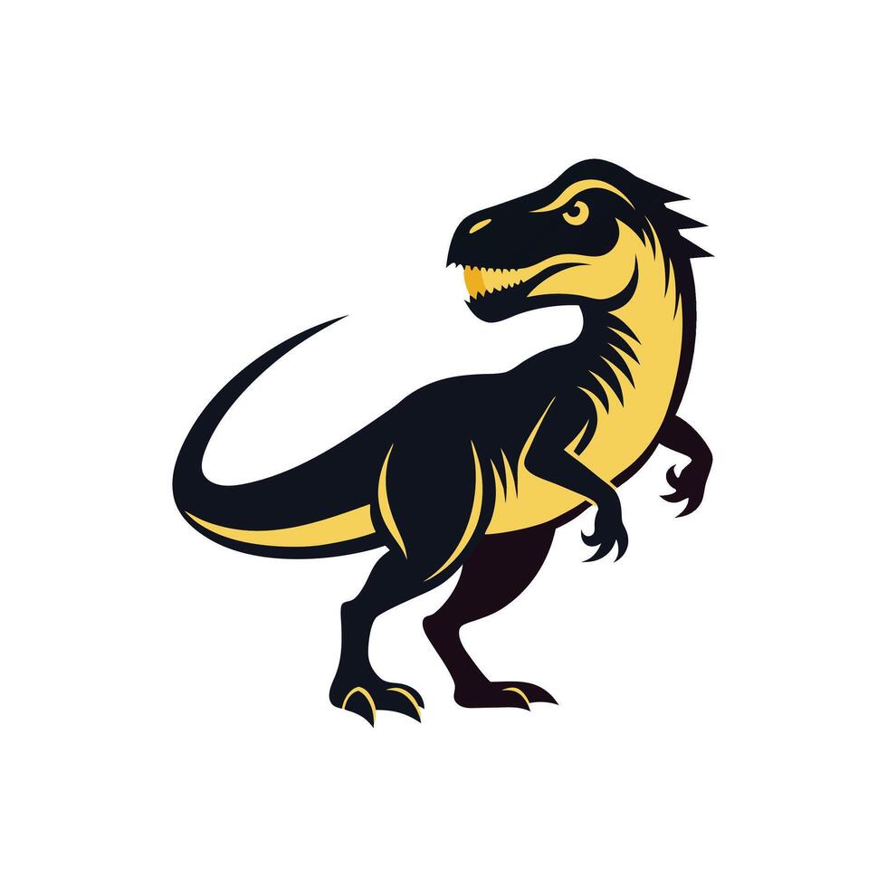 A t - rex dinosaur with a yellow and black color scheme vector