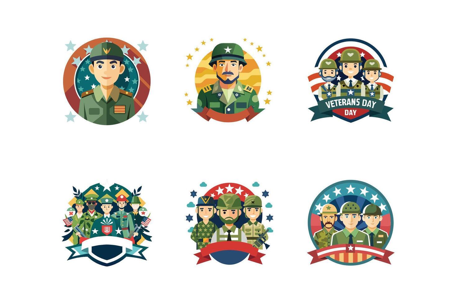 Set of military badges and emblems vector