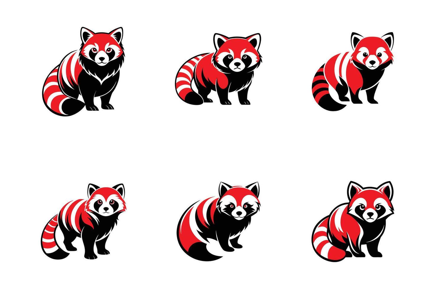 Red panda logo vector