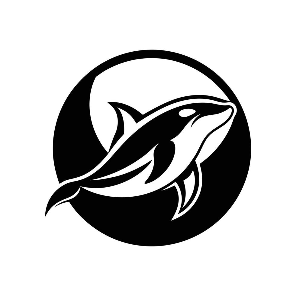 A dolphin in a circle logo vector