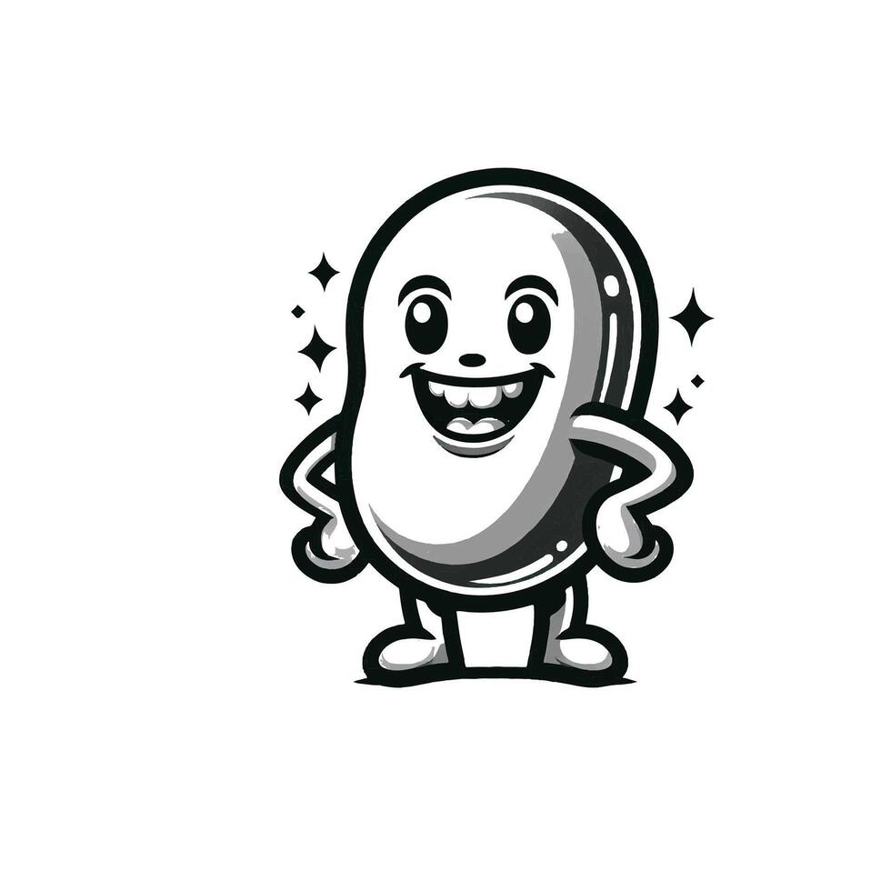 A cartoon character of a peanut with a smile vector