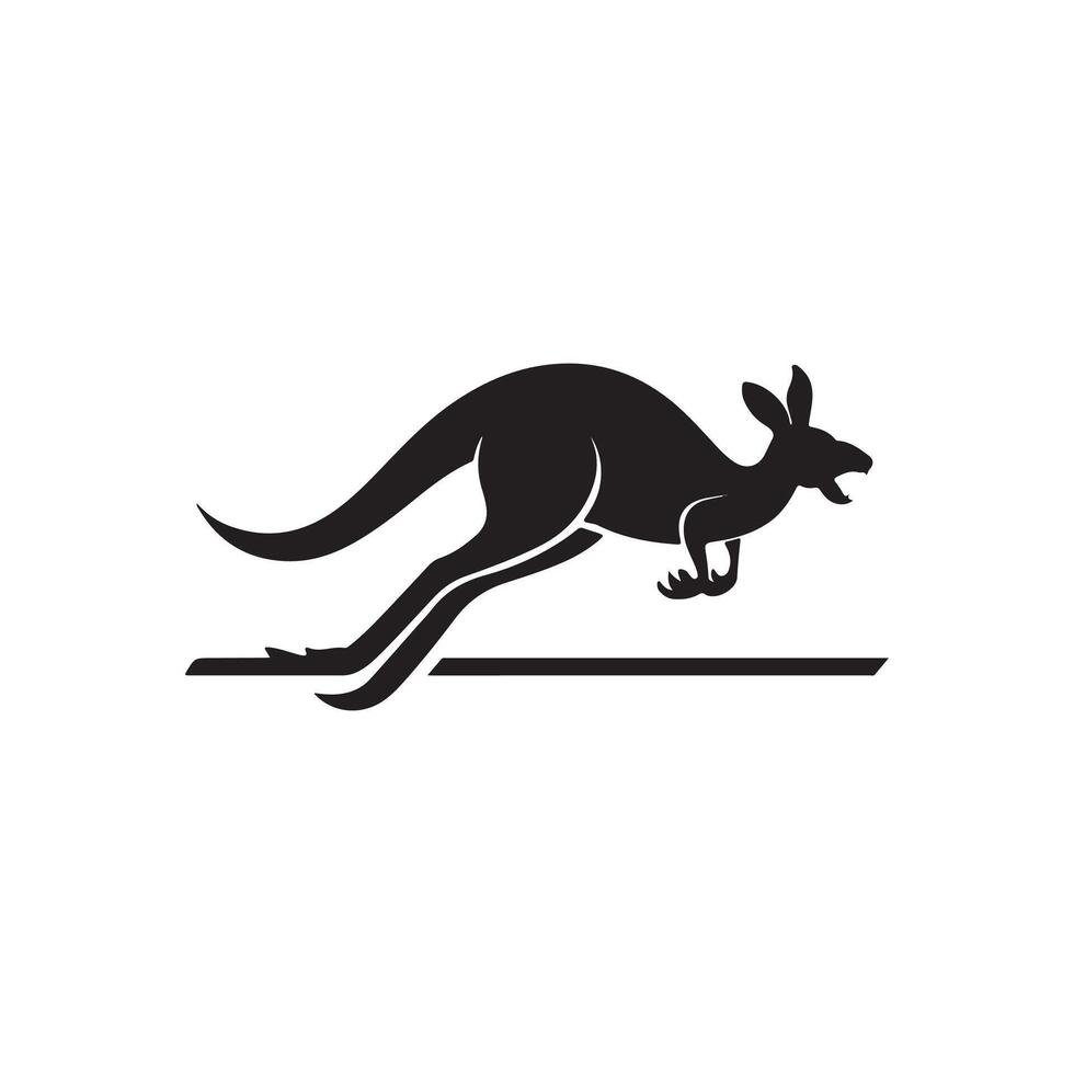 A black and white kangaroo logo vector