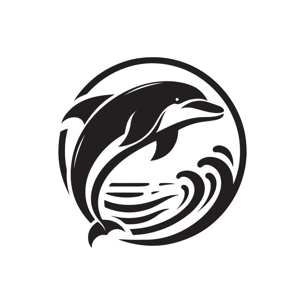Dolphin logo design, illustration vector