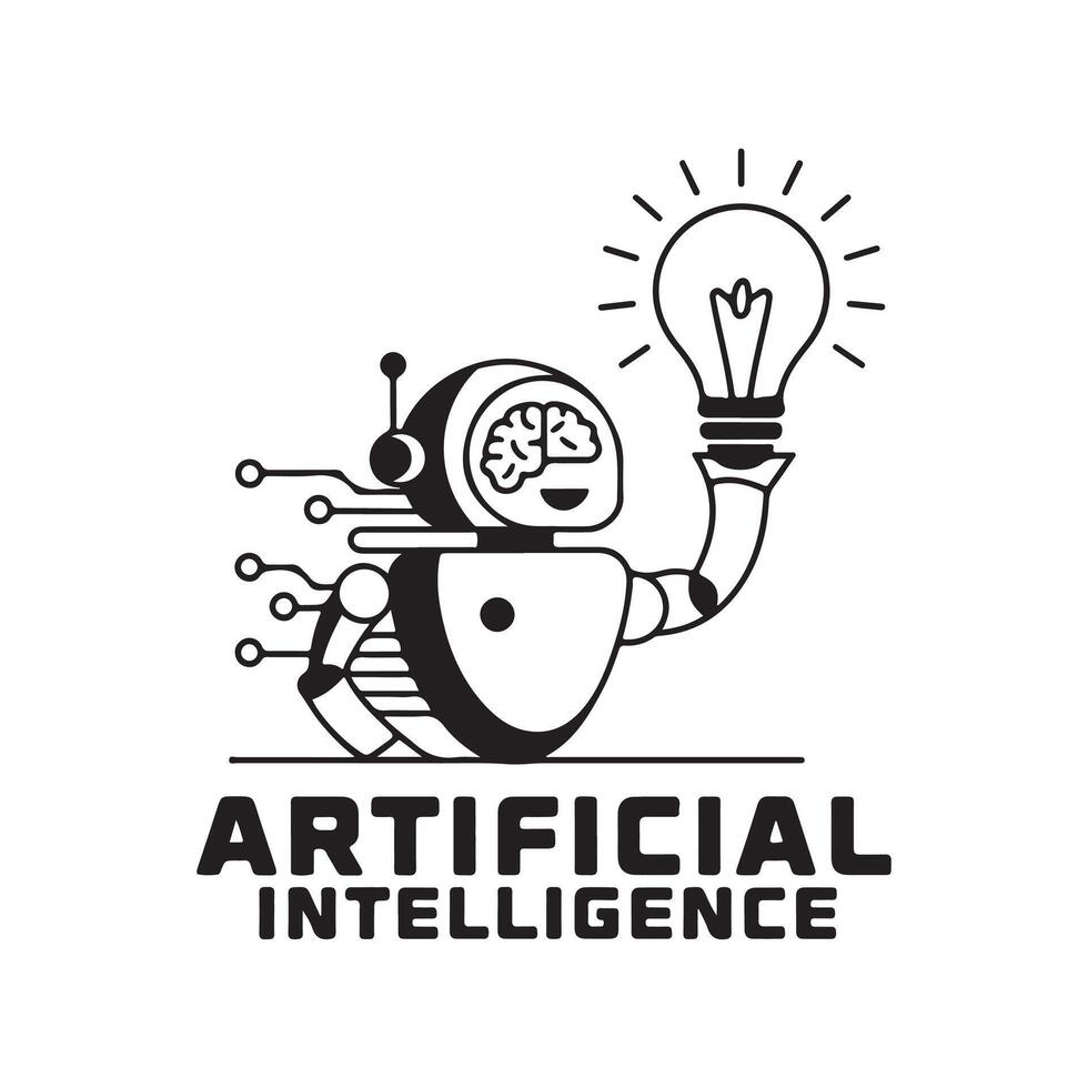 Artificial intelligence logo design vector