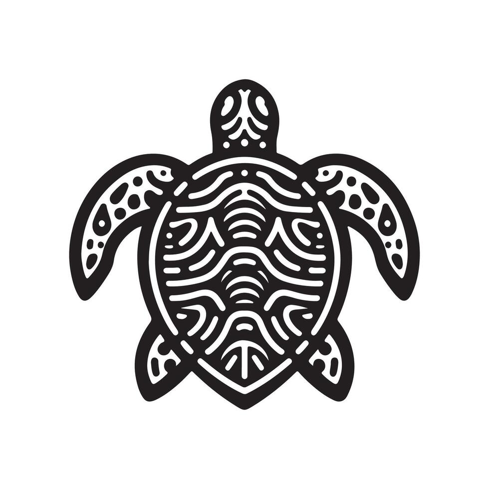 A turtle with a tribal pattern on it vector
